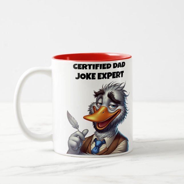 Tasse 2 Couleurs Expert en blagues de papa certifié (Gauche)