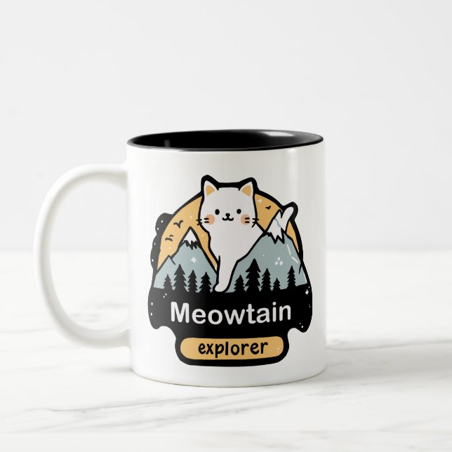 Tasse 2 Couleurs Explorateur de Meowtain – Conception d'aventure de (Gauche)
