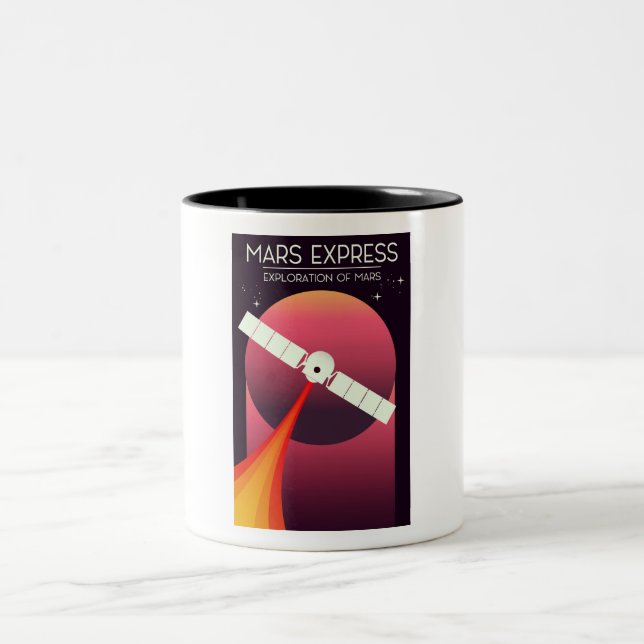 Tasse 2 Couleurs Express Mars - Exploration de Mars Space Art. (Centre)