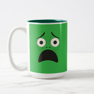 Tasse 2 Couleurs Expressions de visage de dessin animé, visage effr
