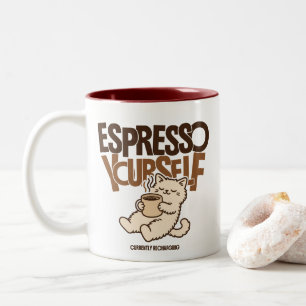 Tasse 2 Couleurs Exprimez-vous Espresso Café Mignon Chat – Caféine 