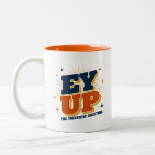 Tasse 2 Couleurs Ey Up - Conception Rétro de Salutation Yorkshire
