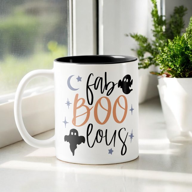 Tasse 2 Couleurs fab Boo lous Funny Ghost Womens Halloween (Créateur téléchargé)