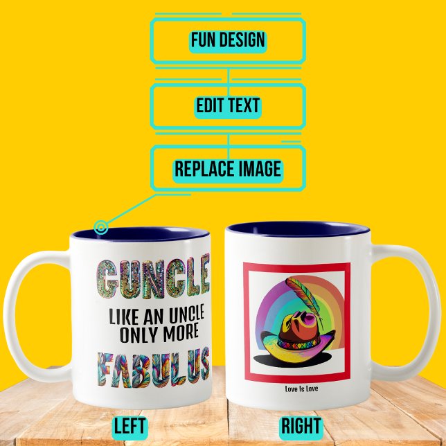 Tasse 2 Couleurs Fabrique Gay Oncle Guncle Fierté (Please enjoy our design and see the others in the collection.)
