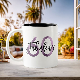 Tasse 2 Couleurs Fabuleux 60e Moderne Chic Lilac Purple Anniversa