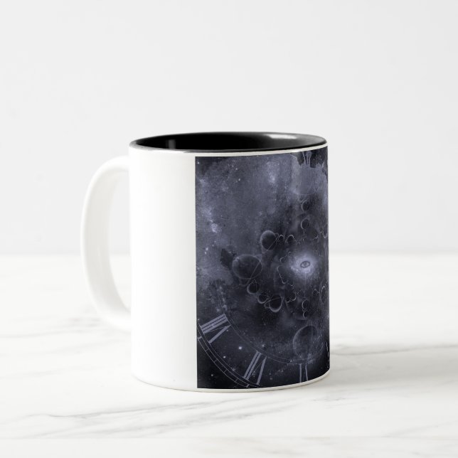 Tasse 2 Couleurs Face oeil et horloge (Devant gauche)