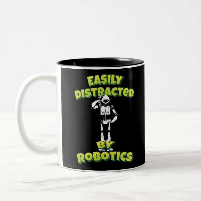 Tasse 2 Couleurs Facilement Distrait Par La Robotique (Gauche)