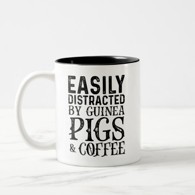 Tasse 2 Couleurs Facilement Distrait Par Les Cochons De Guinée Et L (Gauche)