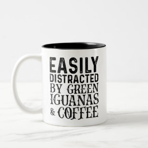 Tasse 2 Couleurs Facilement Distrait Par Les Iguanes Verts Et Le Ca