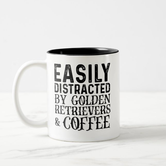 Tasse 2 Couleurs Facilement Distrait Par Les Récupérateurs D'Or Et  (Gauche)