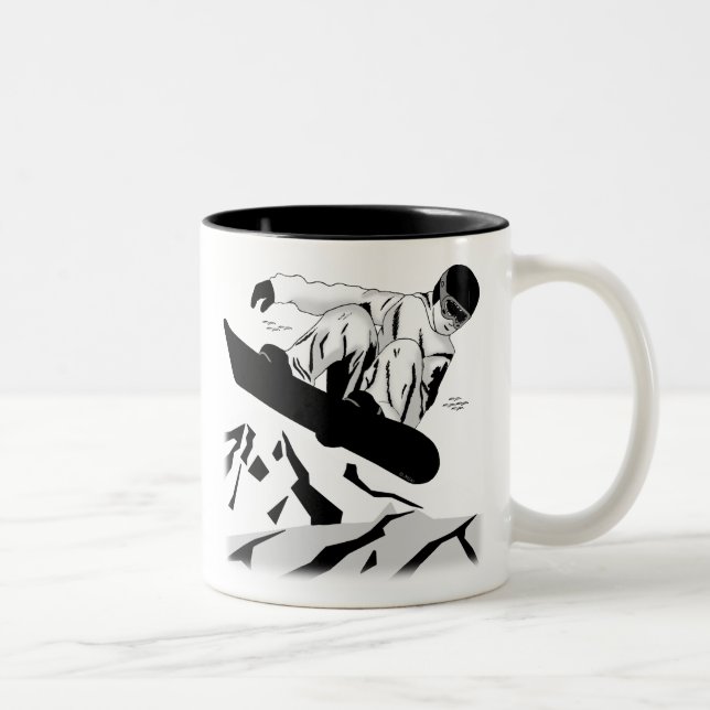 Tasse 2 Couleurs Faire du surf des neiges 5 (Droit)
