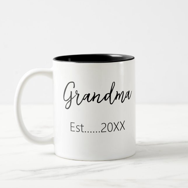 Tasse 2 Couleurs Faire-part grand-mère établie Personnaliser (Gauche)
