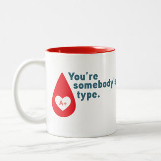 Tasse 2 Couleurs Faire un don de sang Type A Rh+ - Vous êtes le typ