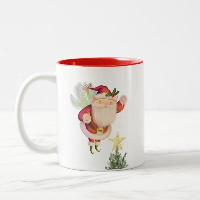 Tasse 2 Couleurs Fairy Wing Père Noël Deux Tons Personnalisent La M (Gauche)