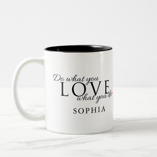 Tasse 2 Couleurs Fais ce que tu aimes Inspirant (Gauche)
