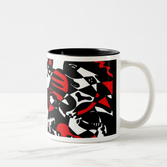 Tasse 2 Couleurs "Fait face" à l'art abstrait (Droit)