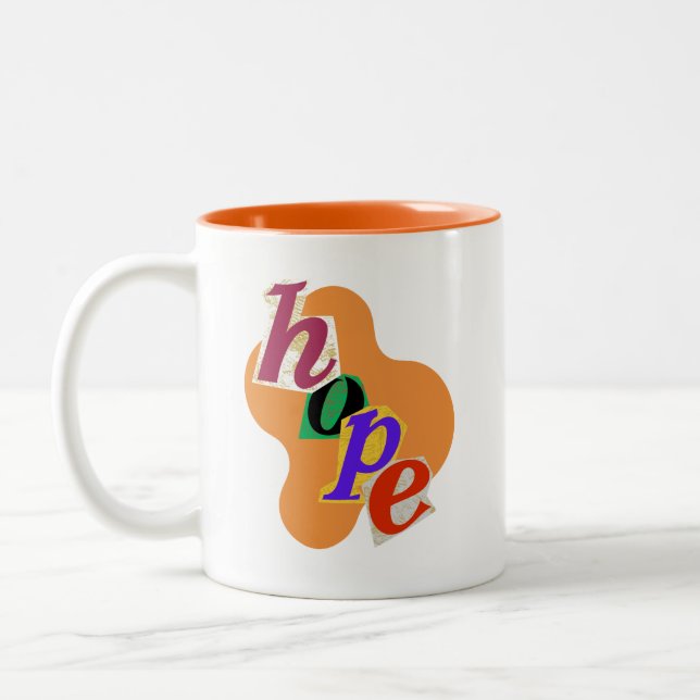 Tasse 2 Couleurs "Faites preuve d'espoir et de positivité !" (Gauche)