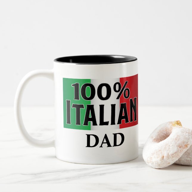 Tasse 2 Couleurs Faites votre propre drapeau italien 100% italien d (Avec donut)