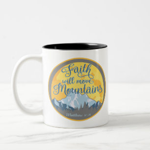 Tasse 2 Couleurs Faith Move Mountains Christian Design