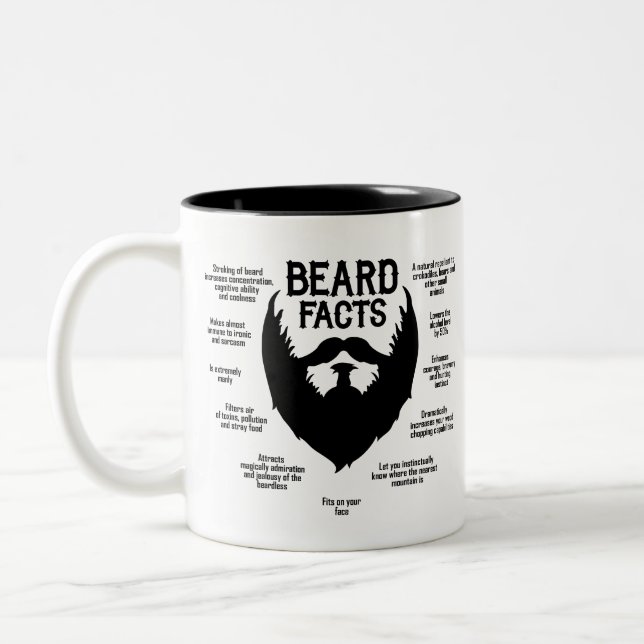 Tasse 2 Couleurs Faits sur la barbe (noir) (Gauche)