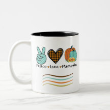 Fall Peace Love et Citrouille Turquoise et orange