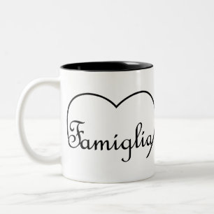 Tasse 2 Couleurs Famiglia Italienne Coeur familial