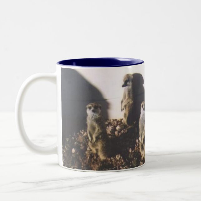 Tasse 2 Couleurs Famille de Meerkat (Gauche)