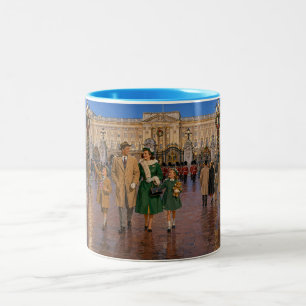 Tasse 2 Couleurs Famille de Noël des années 50 Promenade à Londres