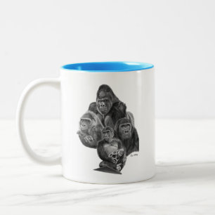 Tasse 2 Couleurs Famille Gorilla
