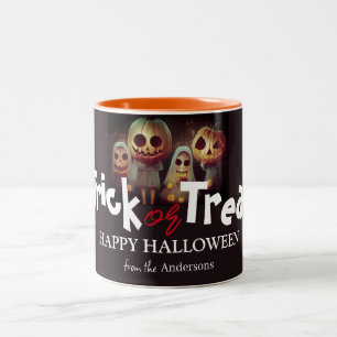 Tasse 2 Couleurs Famille Halloween citrouille éffrayante jack-o-lan