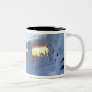 Tasse 2 Couleurs Fantômes de neige au coucher du soleil à Whitefish