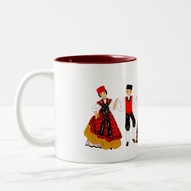 Tasse 2 Couleurs Farandole de costume d'ALSACE (Gauche)