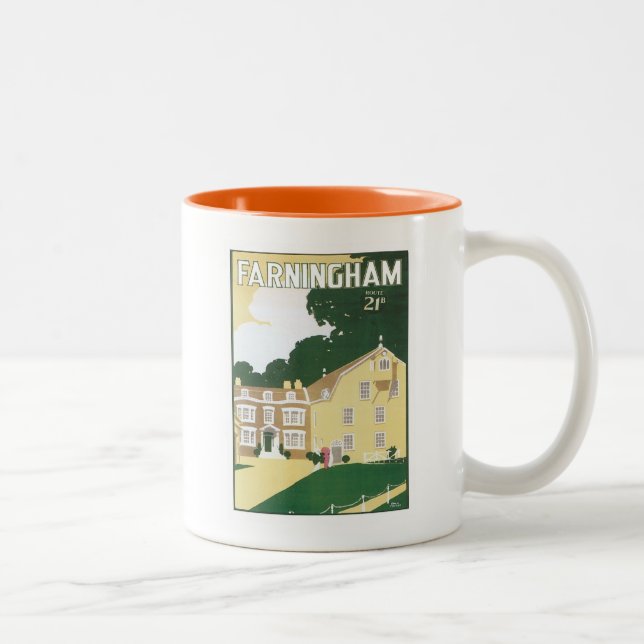 Tasse 2 Couleurs Farningham vintage Angleterre (Droit)