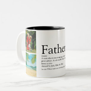 Tasse 2 Couleurs Father Definition Quote Photo Collage