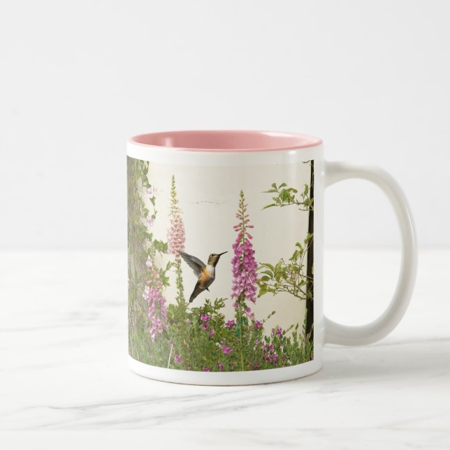 Tasse 2 Couleurs Faune animale d'oiseau de colibri florale (Droit)