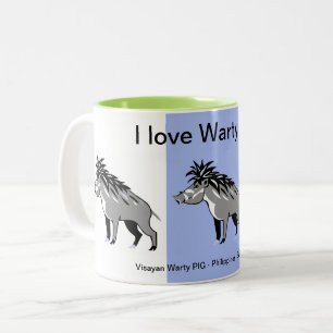 Tasse 2 Couleurs Faune - I love Warty PIGS - Amoureux des animaux -