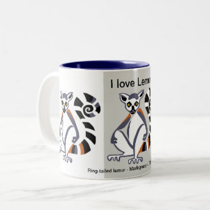 Tasse 2 Couleurs Faune - J'aime les LEMURS - Nature -