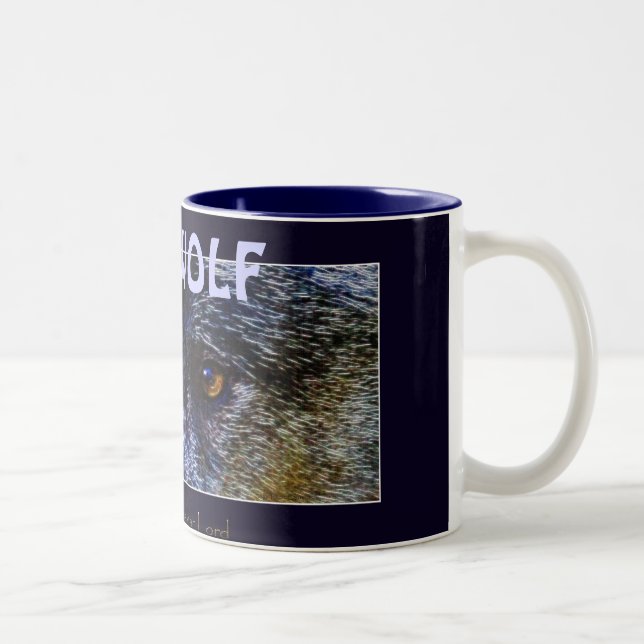 Tasse 2 Couleurs Faune Loup gris conception animal amoureux (Droit)