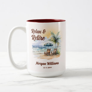 Tasse 2 Couleurs Fauteuil de plage tropical pour se détendre et pre