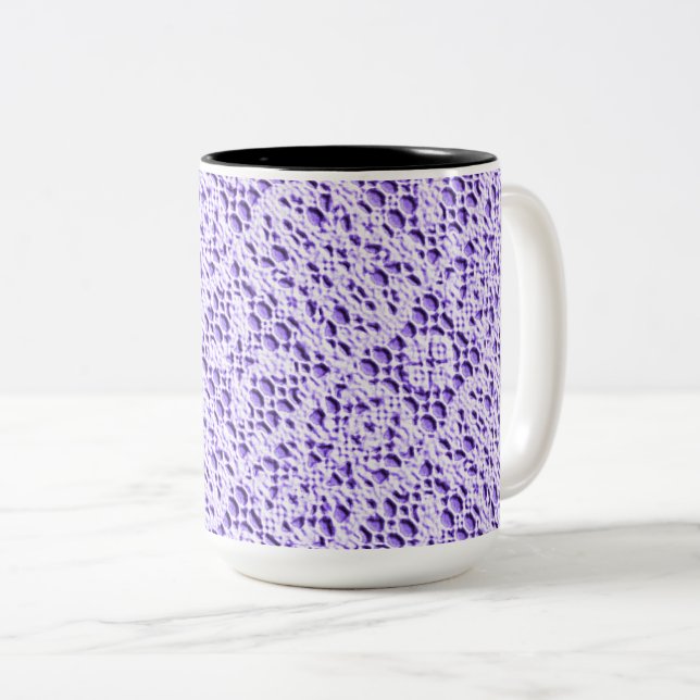 Tasse 2 Couleurs Faux Crotchet Mauve (Devant droit)
