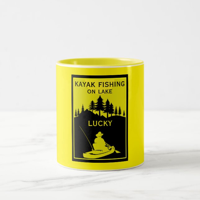 Tasse 2 Couleurs Favori Kayak Lake Et River Fishing (Centre)