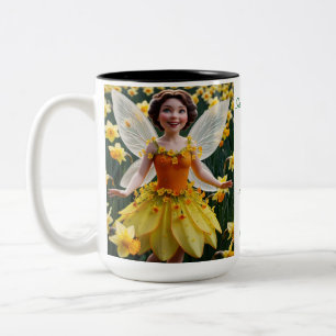 Tasse 2 Couleurs Fée de la fleur de jonquille