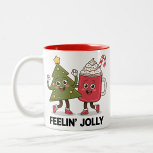 Tasse 2 Couleurs Feelin Jolly Noël Arbre café Lover hiver