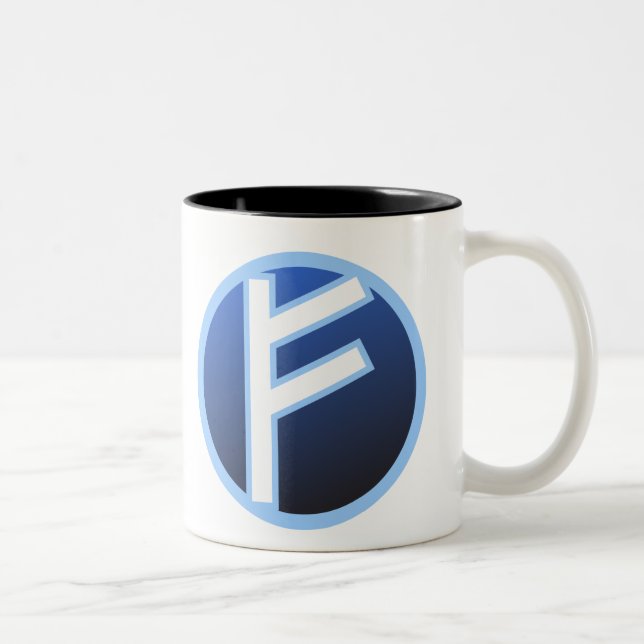 Tasse 2 Couleurs Fehu Feoh Rune (Droit)