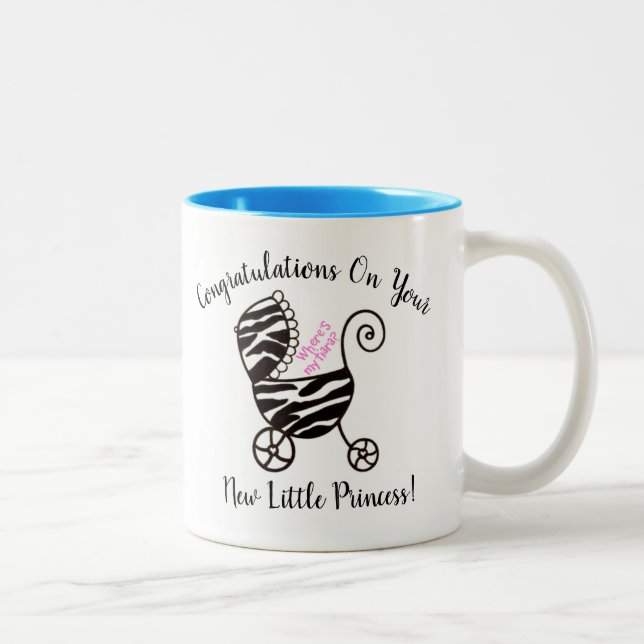Tasse 2 Couleurs Félicitations À Votre Nouvelle Petite Princesse ! (Droit)