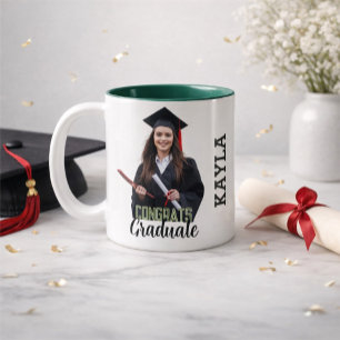 Tasse 2 Couleurs Félicitations Diplômé Moderne Simple Photo Personn