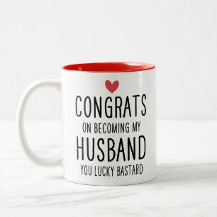 Tasse 2 Couleurs Félicitations pour être devenu mon mari, espèce de