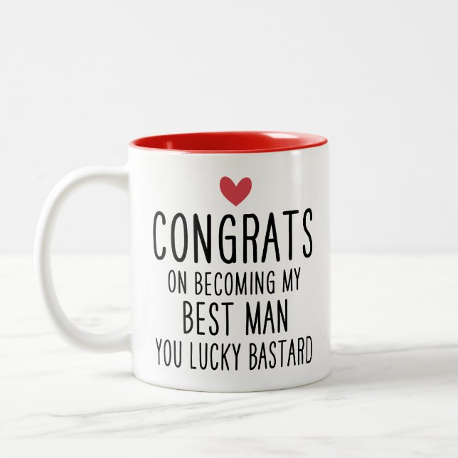 Tasse 2 Couleurs Félicitations pour être mon témoin de mariage, esp (Gauche)