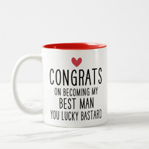 Tasse 2 Couleurs Félicitations pour être mon témoin, espèce de vein