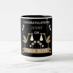 Tasse 2 Couleurs Félicitations Stalk Livraison De Jumeaux